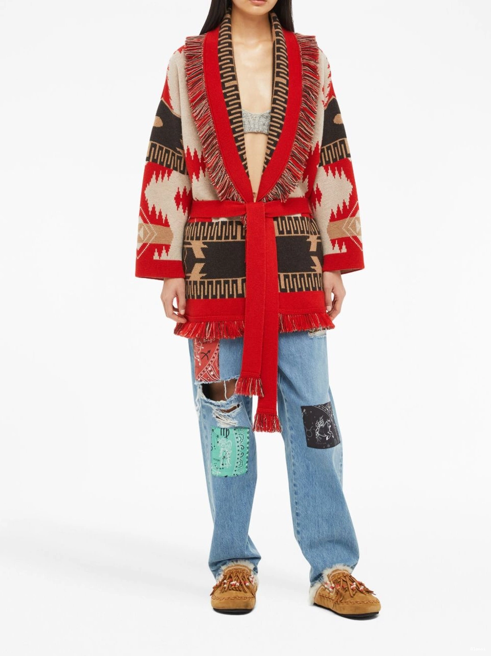 Affordable Alanui Icon cardigan Women cashmere jacquard 0814